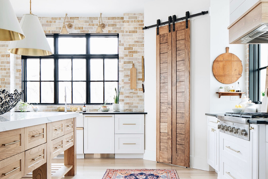 kitchen designed by elizabeth ashley and featuring clé tile on the wall