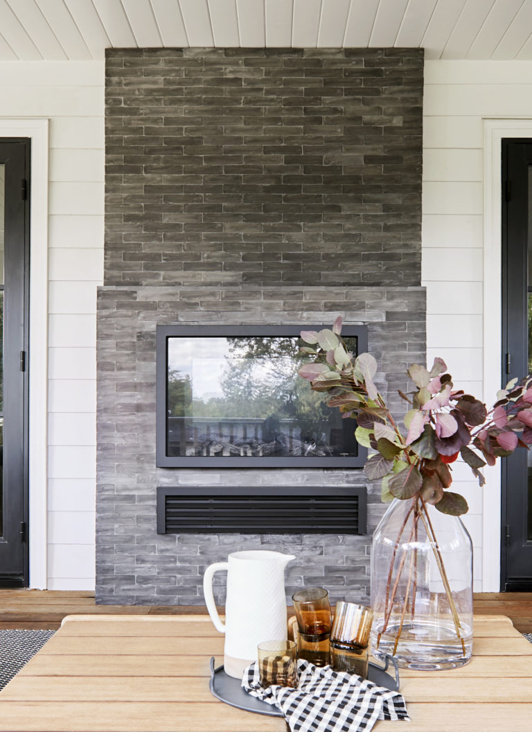 cle-tile-terracotta-belgian-reproduction-subway-2×8-flemmish-black-install-outdoor-fireplace-wall-designer-Emily-Henderson-photography-Sara-Tramp